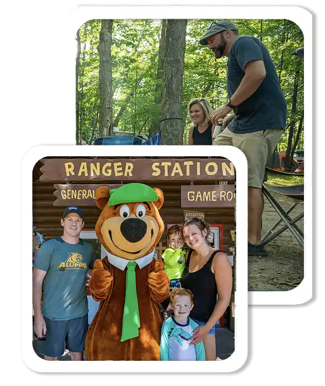 yogi bear and families camping
